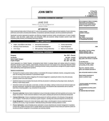 Graphic Design Resume Samples